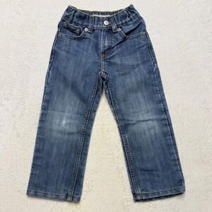 Levis 514 Slim Straight Jeans Adjustable Waist Blue Denim Toddler Boys 3T